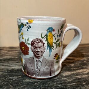 ☁️ Rothshank Floral and Bird Design Political Pottery Mug